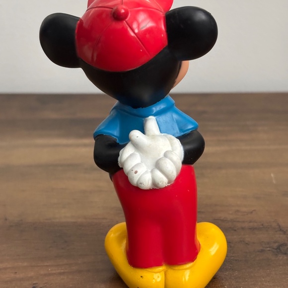 VINTAGE Disne MICKEY MOUSE Toy Figure Hard Plastic Bath Cake Topper Collectible - Picture 7 of 10
